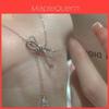 High-grade Alloy Sweater Chain With Trendy Bow And Tassel Design Perfect Birthday Gift For Her