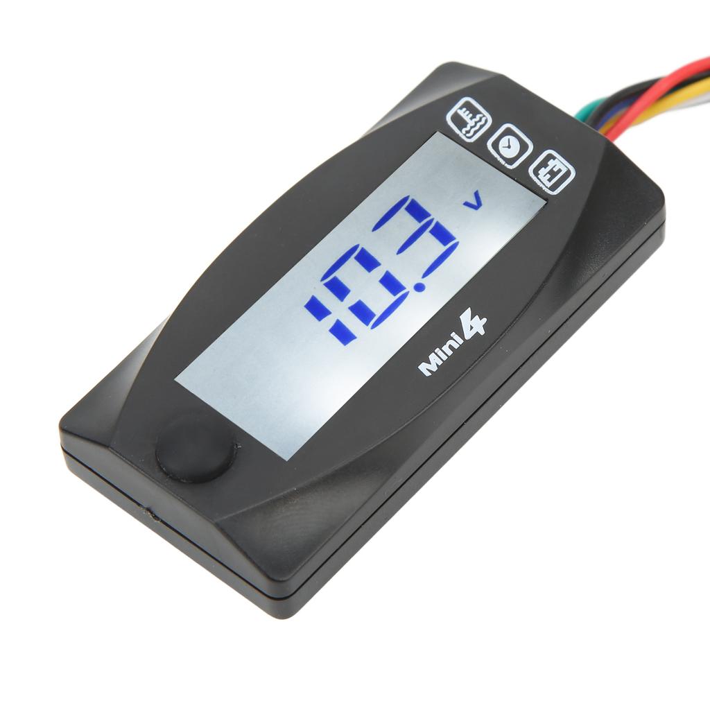 4 In 1 Motorcycle Digital Thermometer LCD Screen Engine Water Voltage Time Meter Universal DC12V