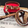 Vintage Floral Leather Pet Collar & Leash Set for Dogs and Cats