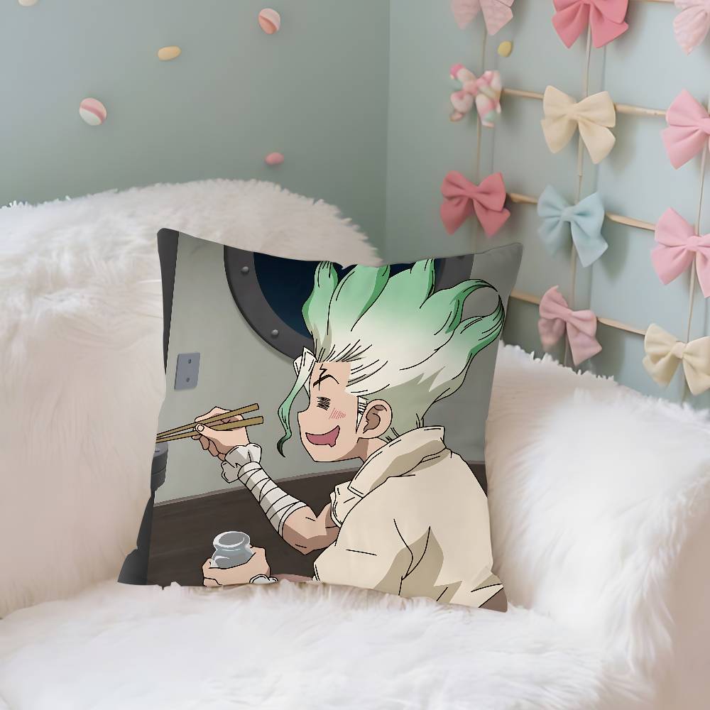 Dr. Stone Case Plush Fabric Soft Pillowcase Double Sided Print Cushion Cover Household Gifts