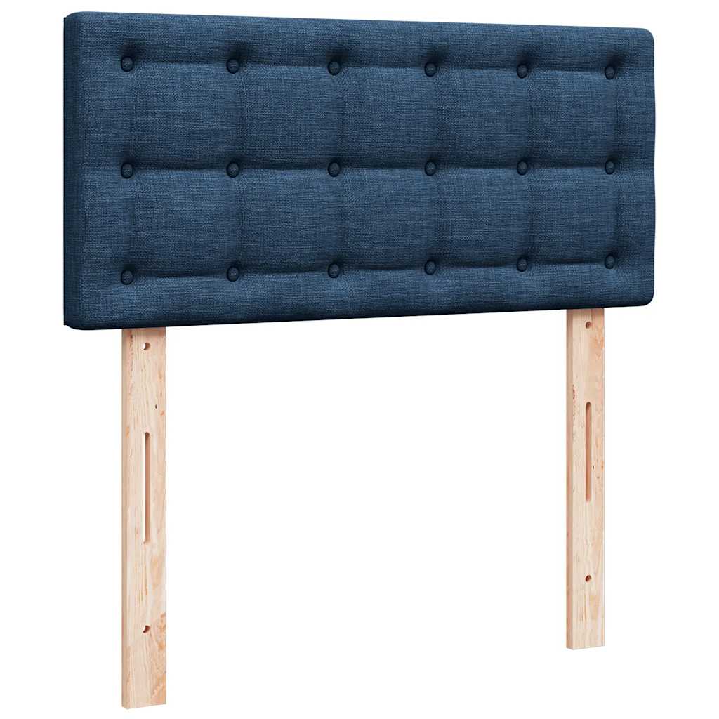 Ottoman Bed with Mattress Blue 90x200 Cm Fabric