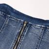 Spring 2025 European & American Sexy Washed Denim Zipper Tube Top