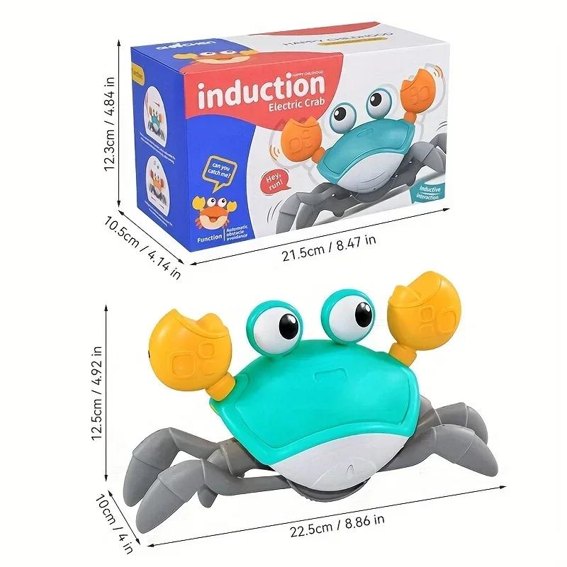 Crawling Crab Toy Induction Escape Crab Electric Pets Musical Toys Toddler Crawling Toys Interactive Toys for Children Gifts