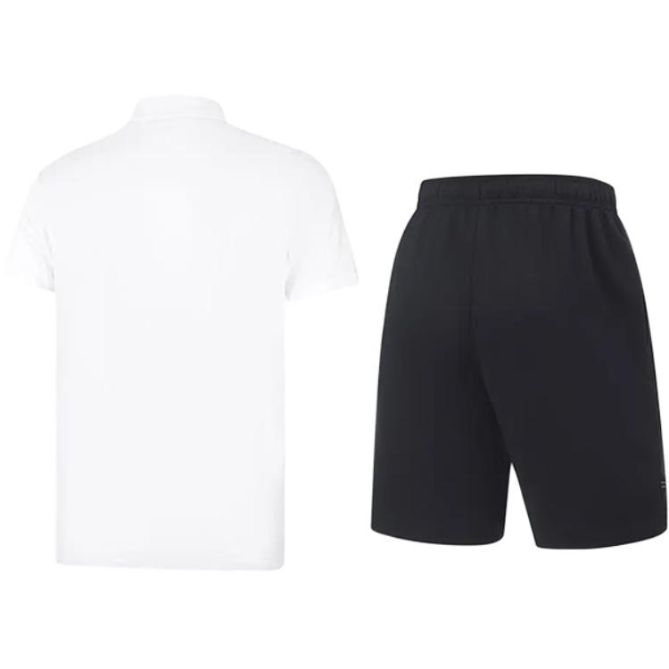 Li-Ning Plain Simple Comfortable Breathable Versatile Short Sleeve Polo Shirt Casual Sports Suit Unisex suits APLV495-1+AKST543-3