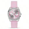 G-Twist Watches for Women Quartz Watch Female - Diamonds Silver Dial & Pink Rubber Watch Band, Trendy Accessory W1240L1