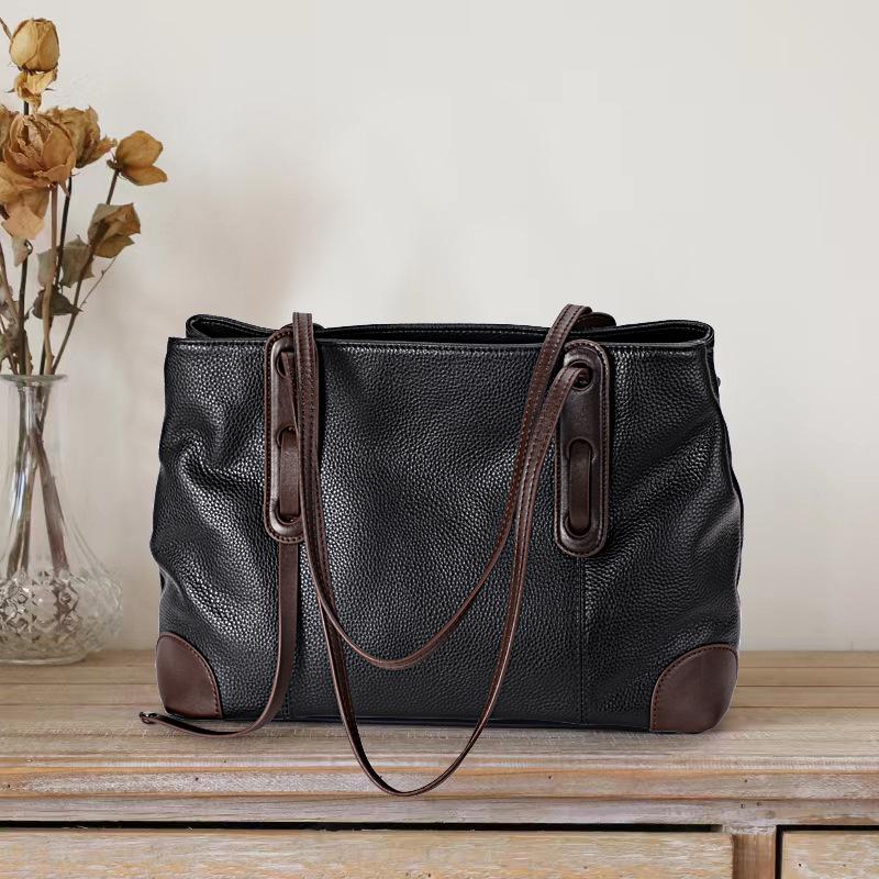 Fashionable New One-shoulder Bag with Cowhide High-quality Large Capacity Soft Leather Fashionable and Versatile Bag for Women
