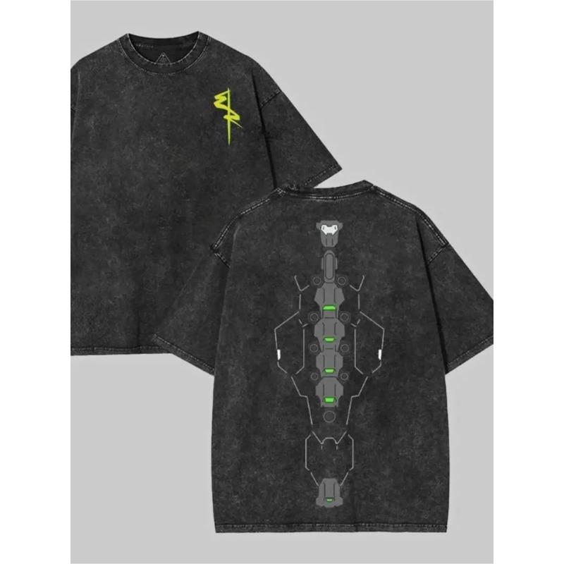 

European Size Men S Vintage T-Shirt, Outdoor Golf And Fishing Letter T-Shirt, Men S Snowflake Wash T-Shirt,Halloween Vinegar+Embroidered Craft T-Shirt S чёрный