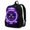 Cat Skeleton Purple Backpacks Witch Pentagram Cute Polyester Workout Backpack Male Print Bags