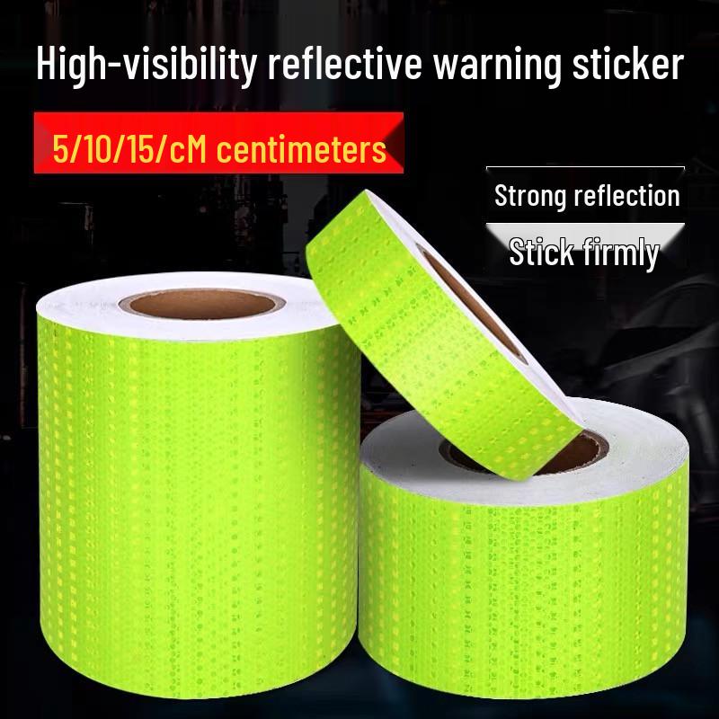 

Флуоресцентна Світловідбиваюча Захисна Стрічка: Ширина 5 см - 15 см, Попереджувальна смуга проти зіткнень 5CM x 10m зелений