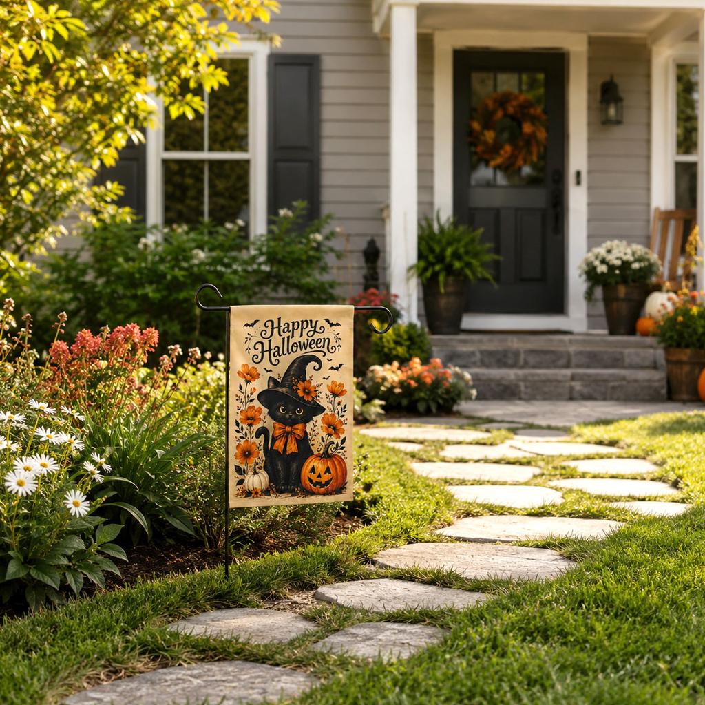 Halloween Garden Flag for Outdoor Yard Decoration, Fall Seasonal Garden Flag