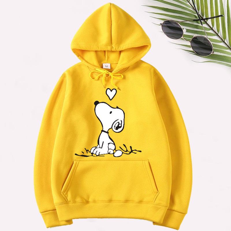 New Cartoon Print Hoodie: Couples' Plus Velvet Autumn/Winter Sweatshirt - Casual Versatile Pullover