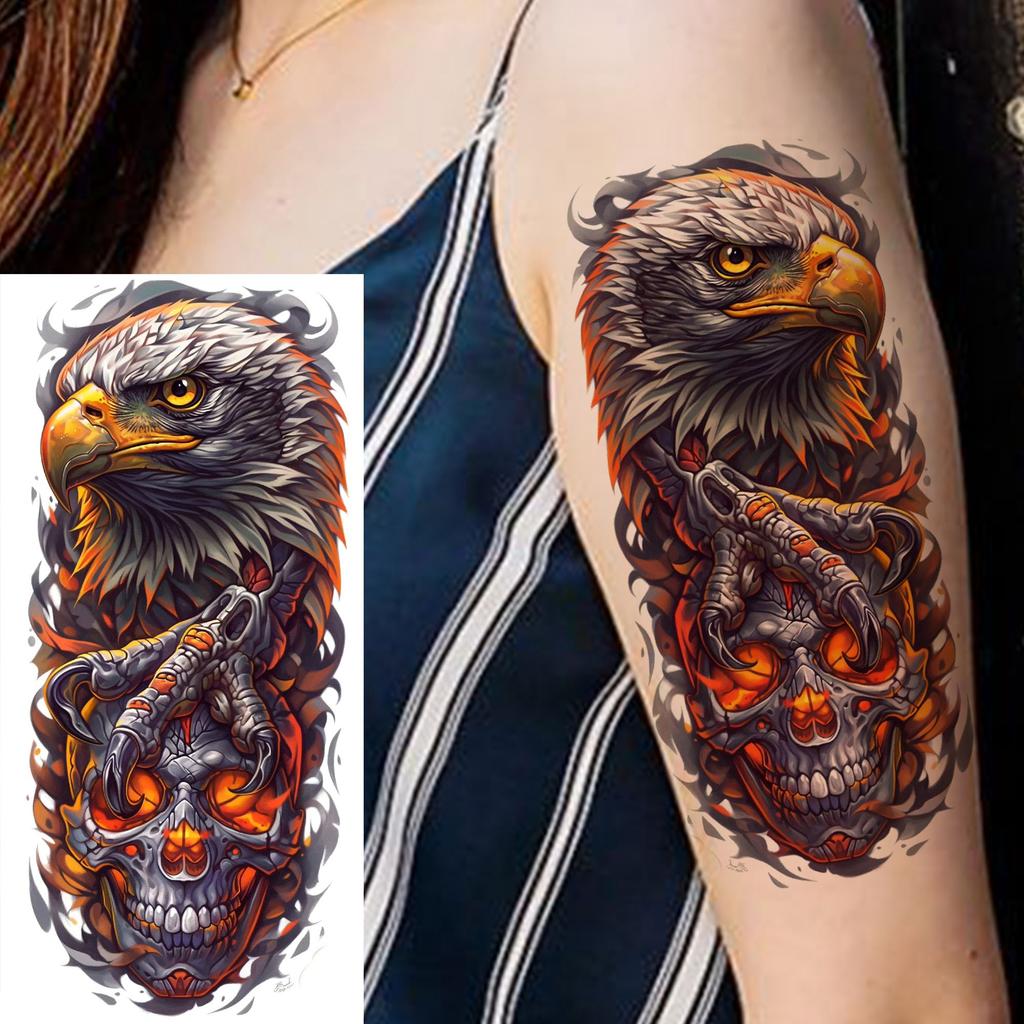 1 Sheet Cool Leopard With Rose Temporary Tattoos For Men Women Adults, Long Lasting Realistic Waterproof Fake Tattoo Sticker