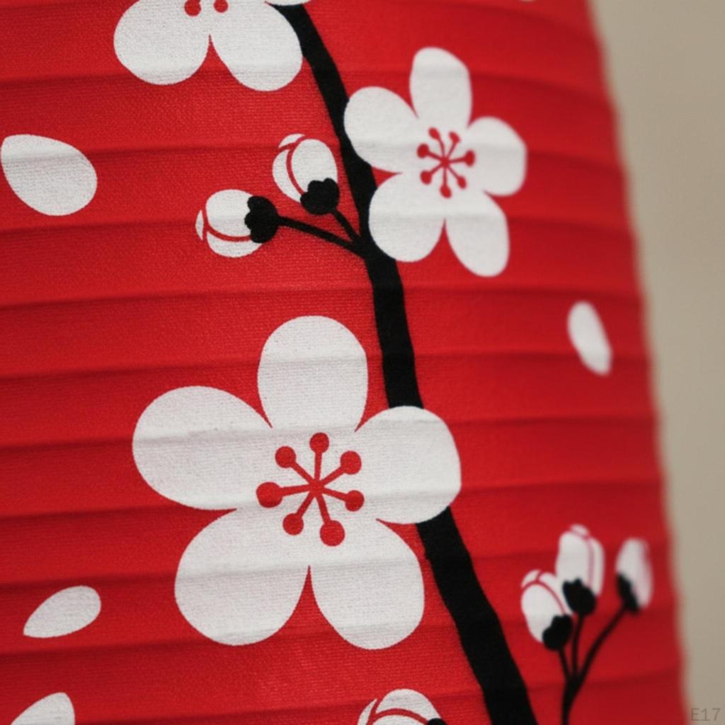 Japanese Lantern Decorative Paper Foldable Folding Lamp for Party, Patio, Balcony Red 8 Inch