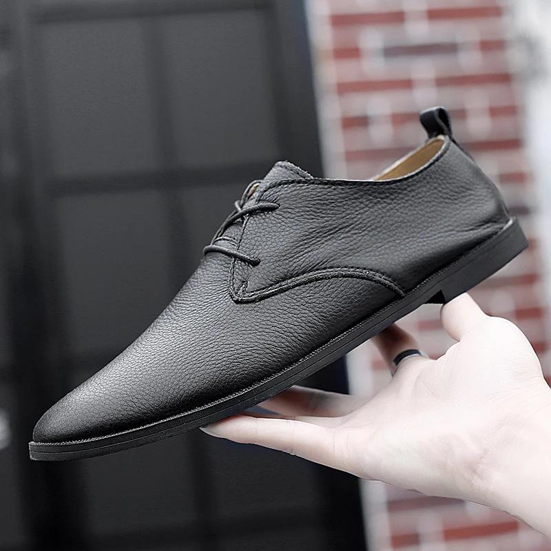 

Men Casual Shoes For Men Classic Business Office Shoes Male Genuine Leather Footwear New Man Fashion Design Leather Men Shoe 44
