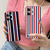 Red Blue Stripe Mobile Phone Case for Xiaomi Redmi Note 14 13 12 11 S Pro Plus 4G 5G Colorful Printing Cover Pretty Luxury Cover