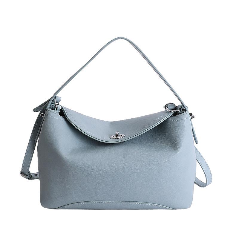 Faux Leather Shoulder Bag Solid Color Women Fashion Crossbody Bag