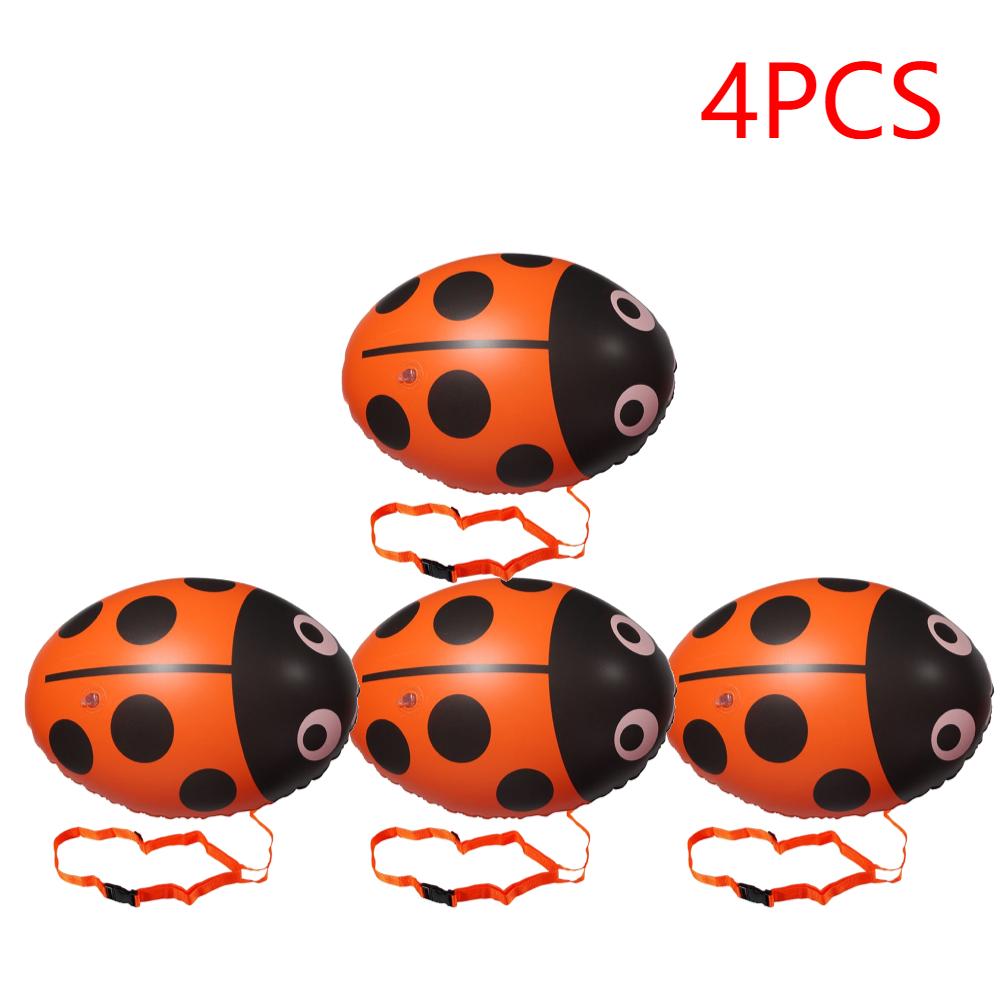 2-5PCS Swimming Buoy Bag Inflatable Ladybug Swim Float Bag Floating Multifunctional with Waist Belt Adjustable for Sports