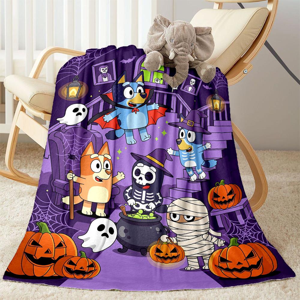 Blue Dog Adventure Blanket Soft Warm Cozy Perfect for Bedding Couch Bed Four Seasons Multipurpose Modern Style