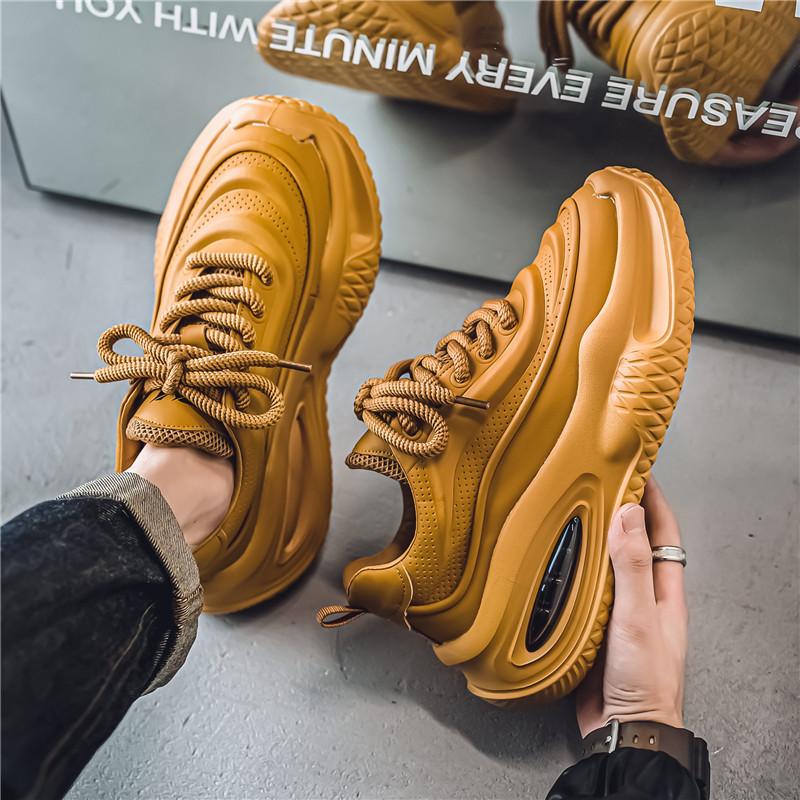 Boty nové podzimní prodyšné ležérní Forrest Gump sportovní zvýšená platforma chlebové táta boty
