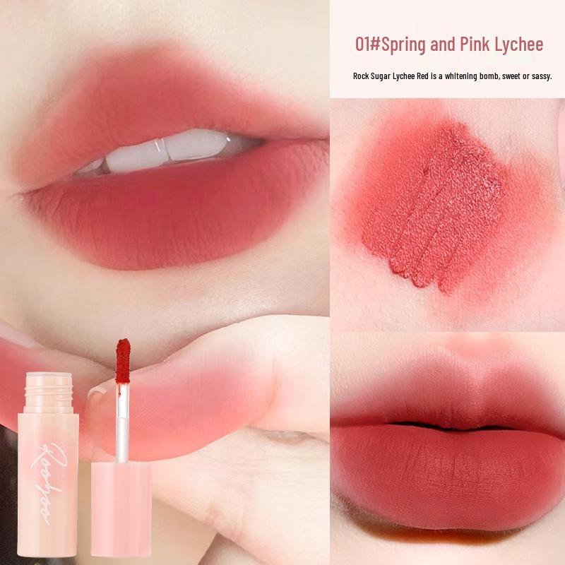 ROOBOO Huan Ye Soft Mist Lip Glaze: Moisturizing, Lightweight Whitening Lip Mud – Ideal for Students.