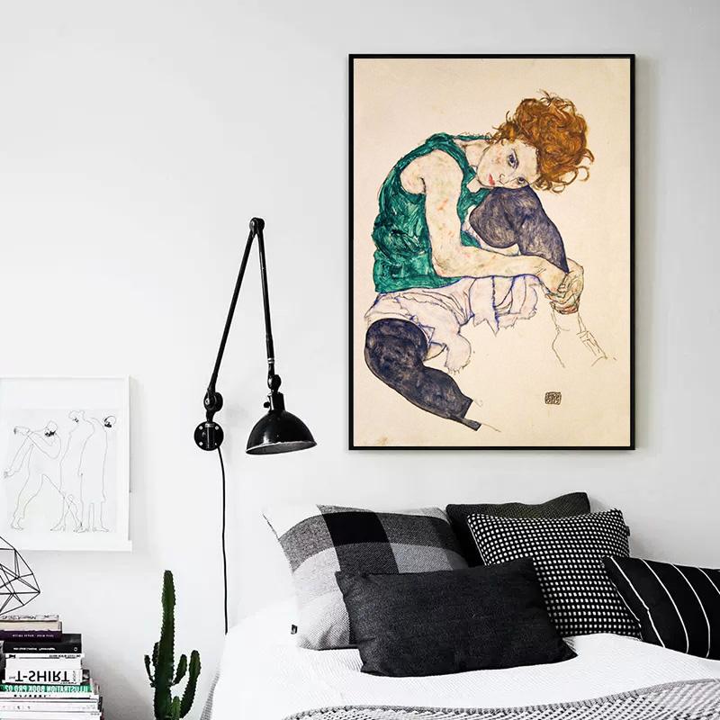 Egon Schiele Abstact Gövde Rengi Tasvir Kroki tuval sanat baskı tablo Posteri Duvar Resmi Oturma Odası Ev Dekor Için