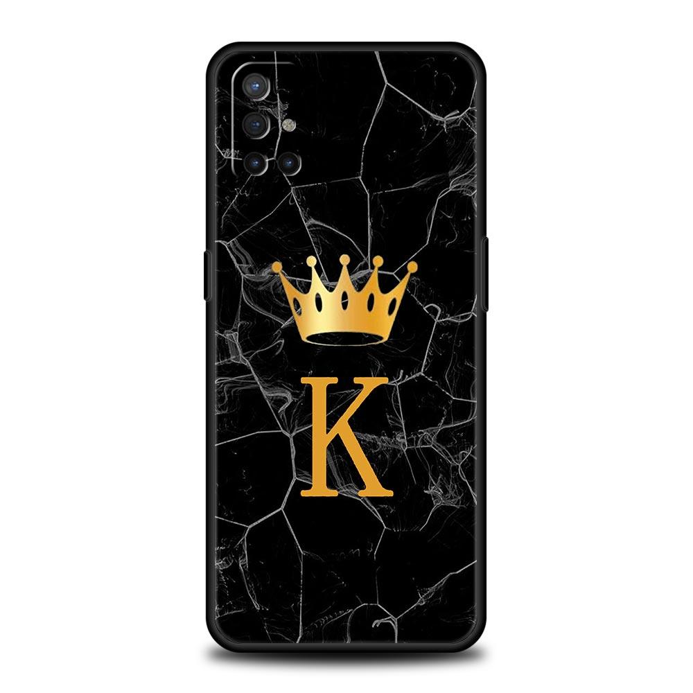 Crown Letter A To Z Phone Case For OnePlus 15 13 12 11 10 Pro 13T 13R 12R 9 8T 8 7 7T 9R Nord 2T CE 2 3 4 5G Soft Cover