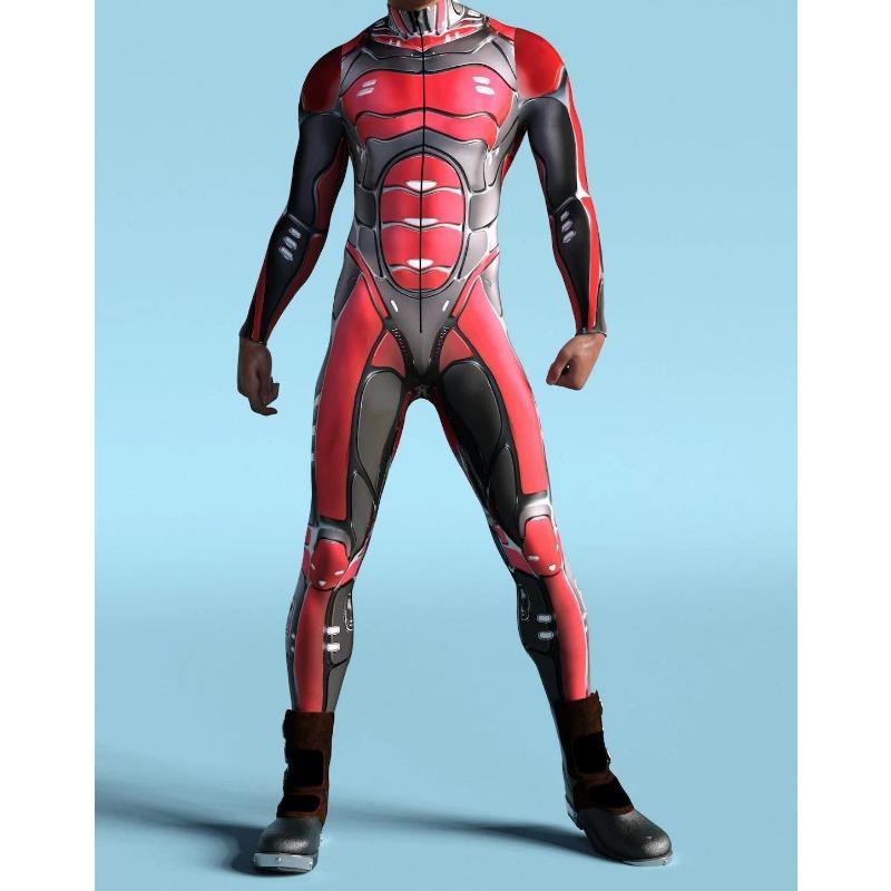 Mecha 3d Print Catsuit Adult Men Zipper Jumpsuit Zentai Bodysuit Game Party Costume Female Cosplay Outfit 2024