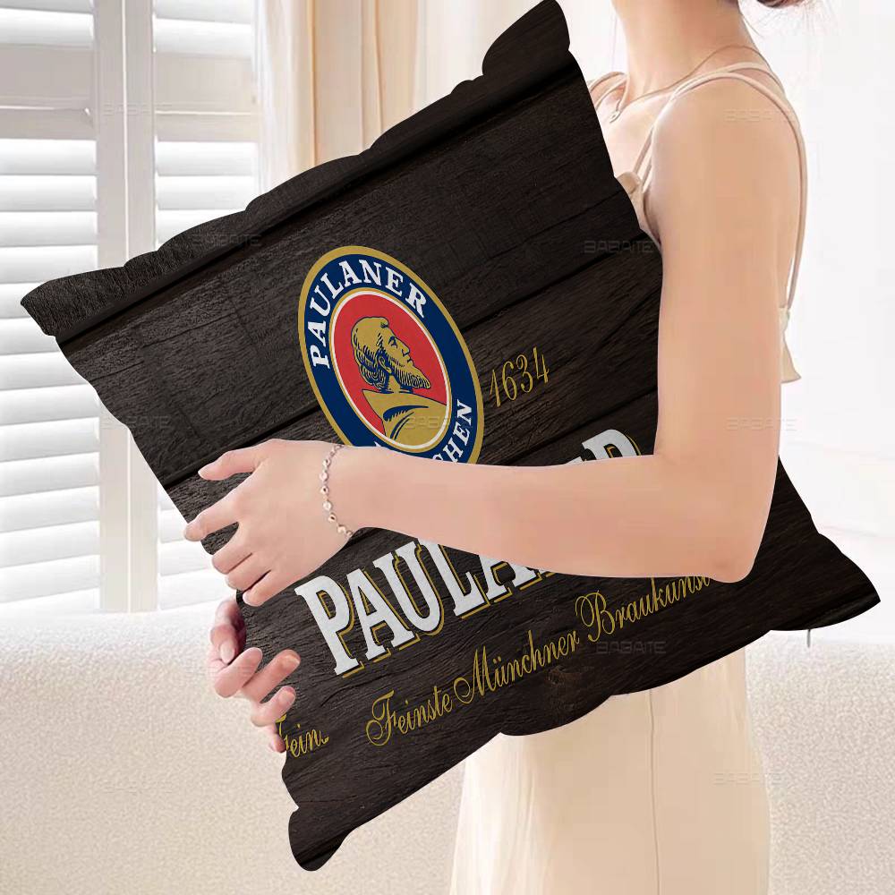 German Beer Paulaners Personalized Pillow Cover Kids Bedroom Wild Party Decor Pillowcase Kid Birthday Shower Gift