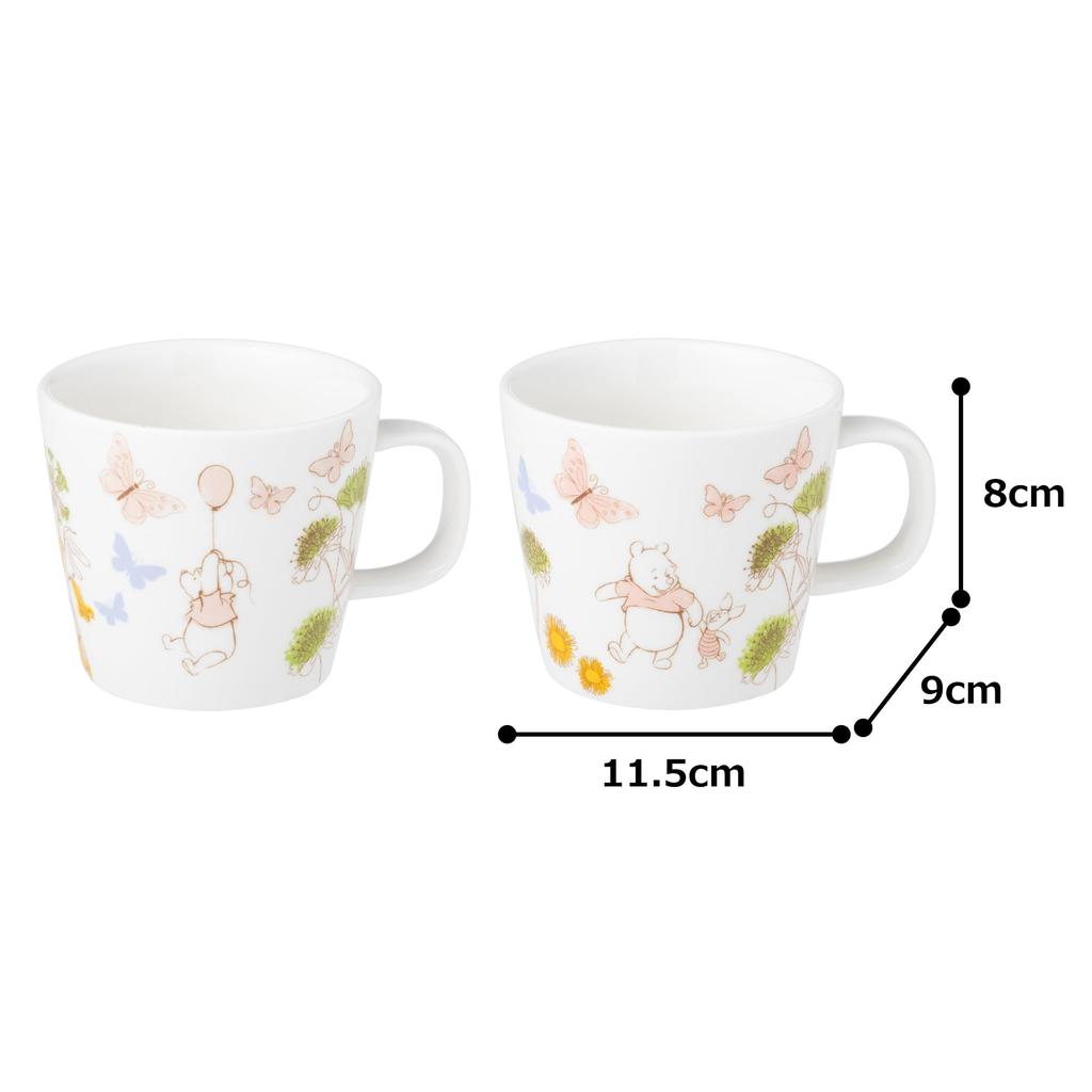 Maebata Disney Winnie the Pooh Flower Pair Mug Pooh Piglet 69152 &