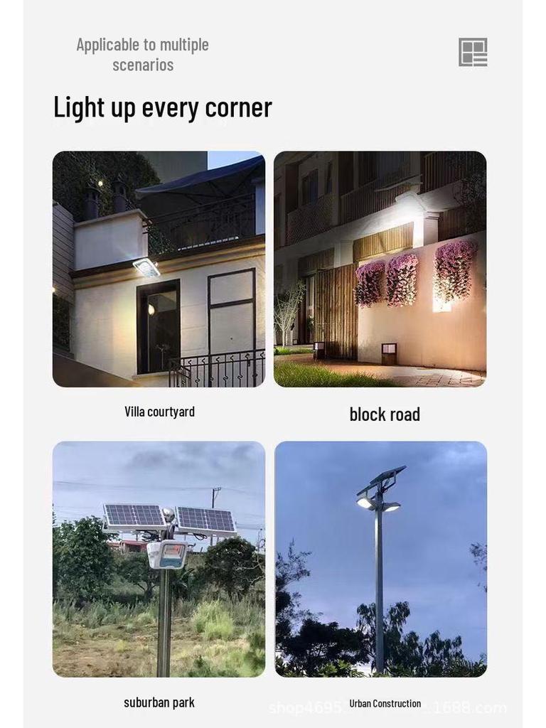 High-Power LED Solar Floodlight with Motion Sensor