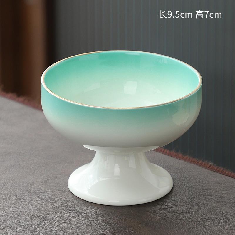 Japanese high foot tea plate Exquisite sacrificial fruit platter Snack Plate Ceramic dessert cup Candy fruit snack Dim sum plate