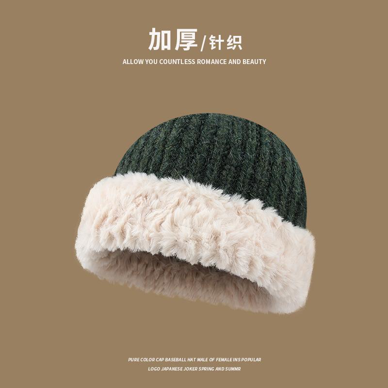 Wool hat women's autumn and winter 2025 new thickened warm face small versatile plush wool fisherman hat