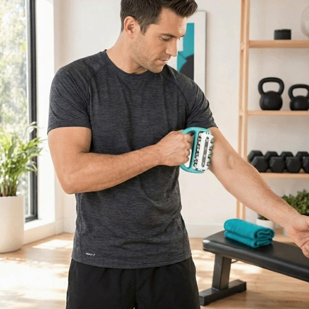 Multi-Round Muscle Massage Roller 360° Rotating Deep Tissue Massager for Waist