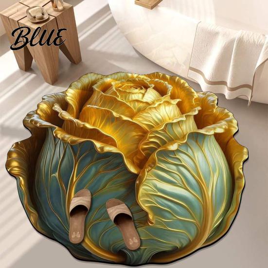3D Visual Effect Living Space Mat Non-Slip Cabbage Floor Rug Chinese Absorbent Bathroom for Entrance