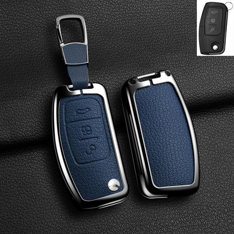 New Automotive Zinc Alloy Auto Folding Key Fob Cover Case Fit For Ford Fiesta Focus 2 Ecosport Kuga Escape Falcon B-Max C-Max Eco Sport Galaxy