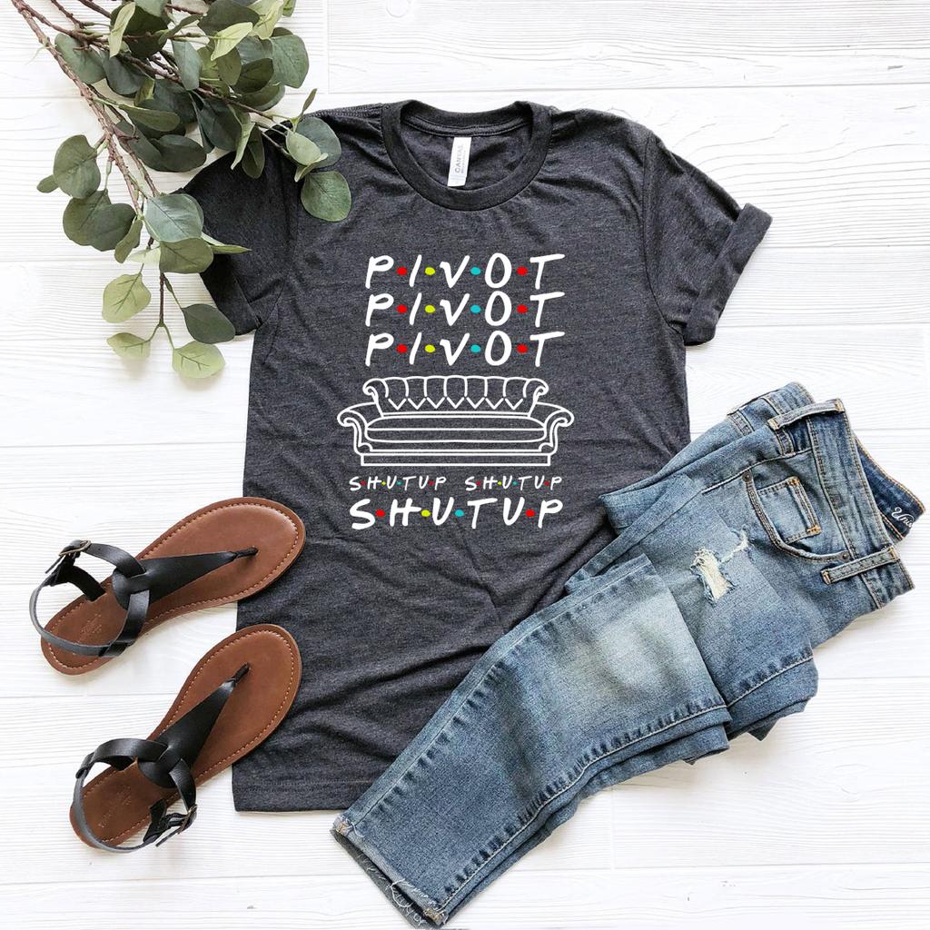 Maglietta Pivot Shut Up Magliette Pivot Friends Serie TV Streetwear Harajuku Top Donna Estate Casual T-shirt Magliette Abbigliamento Donna