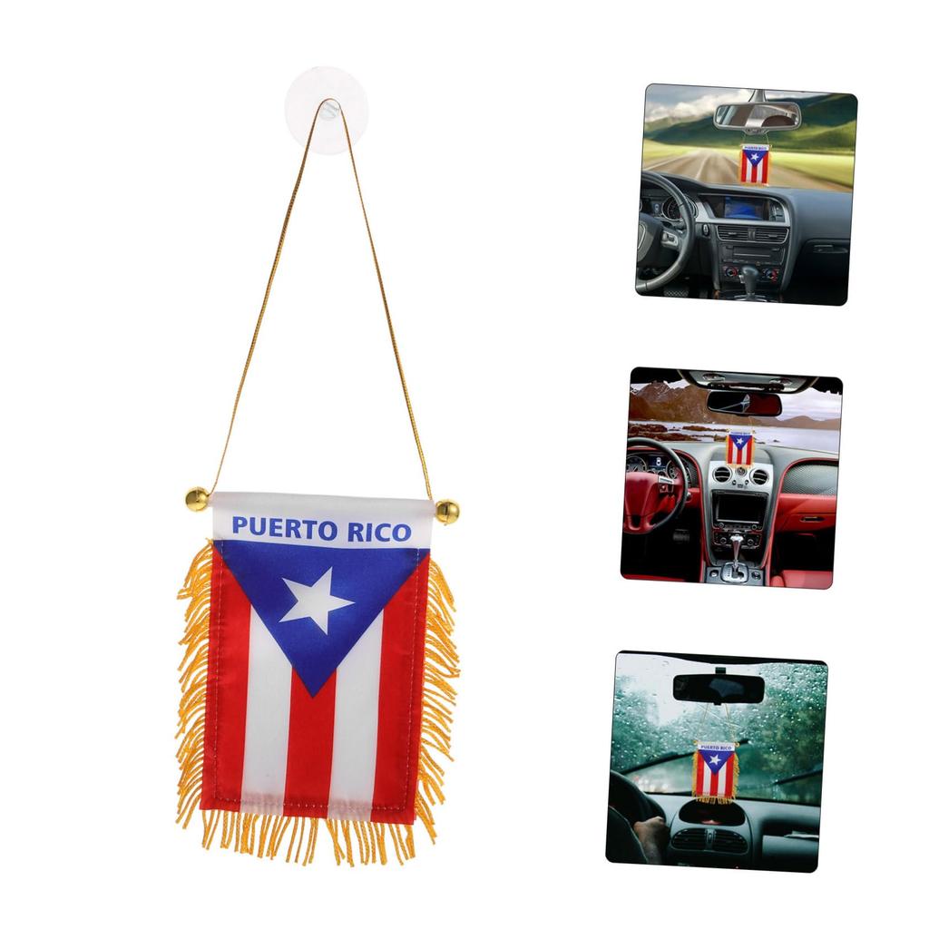 TENDYCOCO Puerto Rico Flag Car Hanging Pendant Car Rearview Mirror