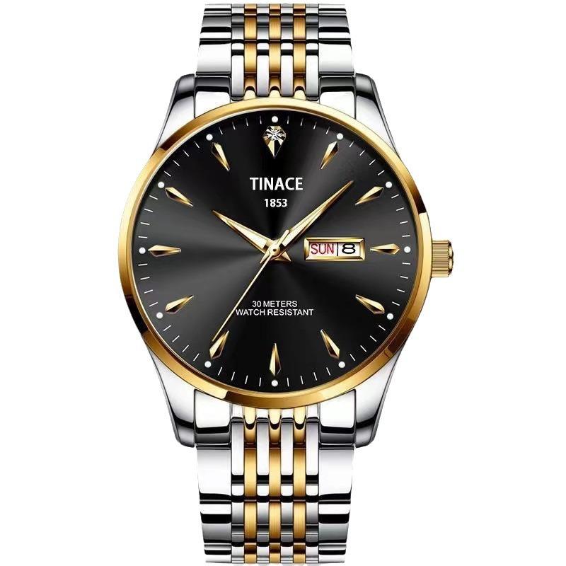 English Dual Calendar Automatic Non-mechanical Watch Men's Glow-in-the-dark Waterproof Business Casual Watch