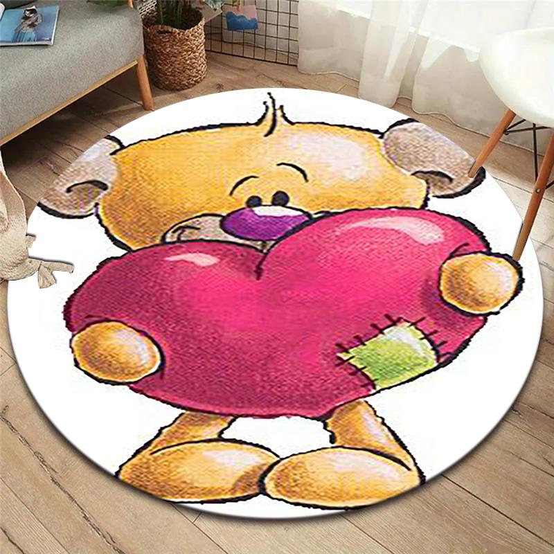 Diddl Round Area Rug,Carpet Rug for Living Room Bedroom Sofa Playroom Decor,Non-slip Floor Mat