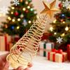Gold Wire Pentagram Star Vintage Christmas Tree Creative Artificial Christmas Tree Desktop Decoration Statues Props Party Decor