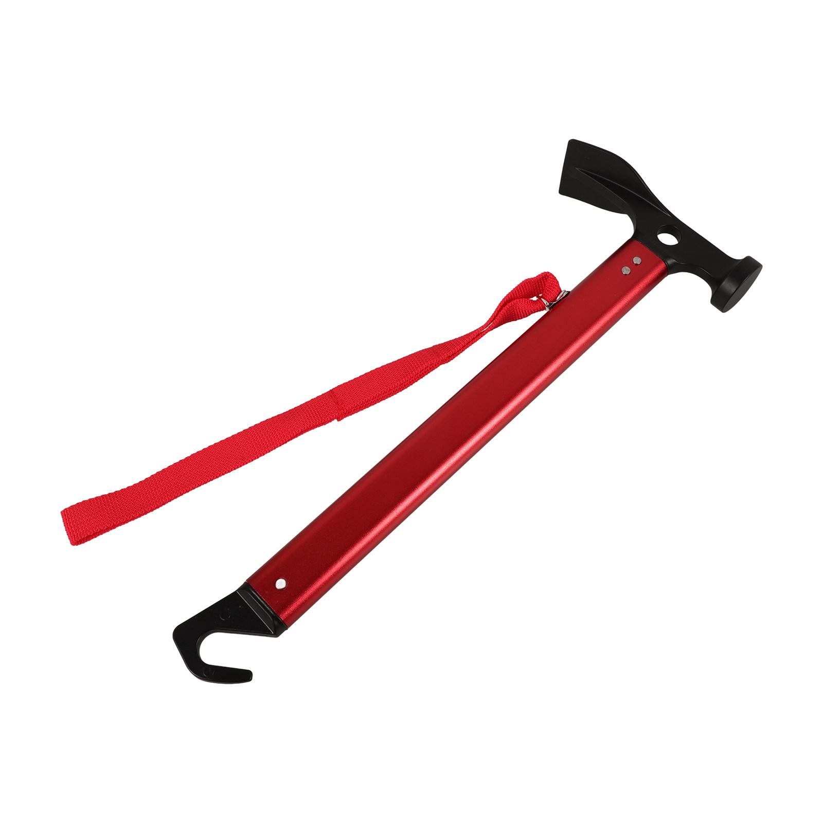 

Multifunction Red Camping Hammer - Heavy Duty Carbon Steel Tent Peg Mallet with Hook Handle - Essential Outdoor Excavation Tool красный