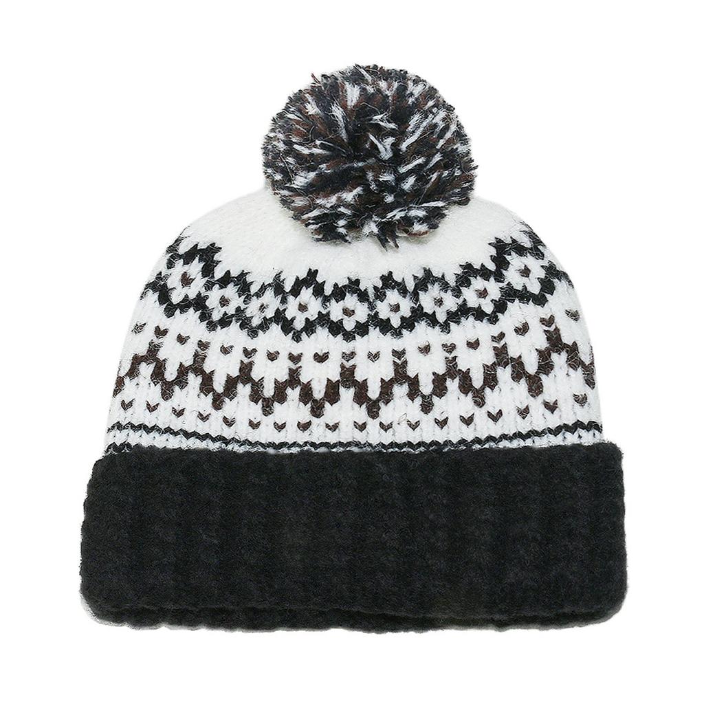 Ladies' Geometric Diamond Knitted Hat, Big Head Circumference Knitted Hat