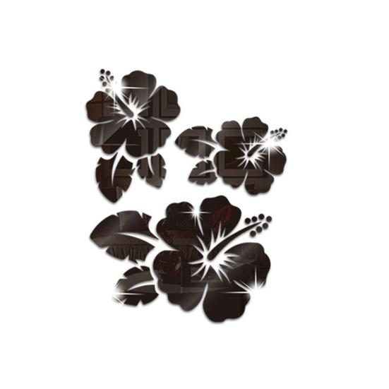 9Pcs Mirror Wall Stickers 1mm Thick Self-Adhesive Acrylic Mirror Lovely Floral Decals DIY Decoration Removable 3D Rose Stickers DIY