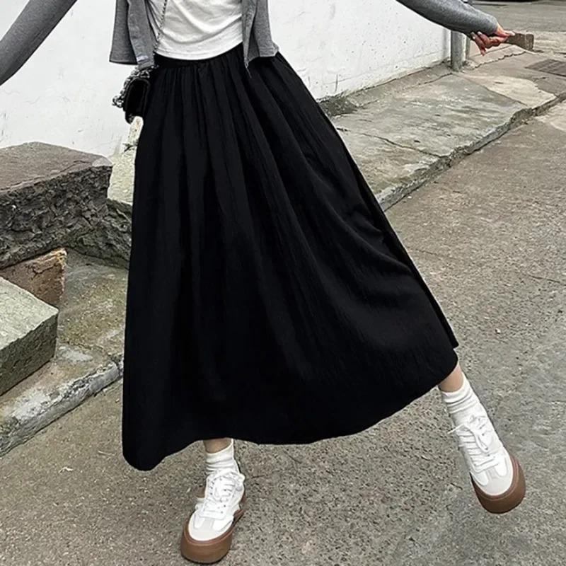 Summer Women Fashion Colorful Long Skirts Girls Versatile Comfortable Elastic Dress Concise Leisure Vacation Skirt