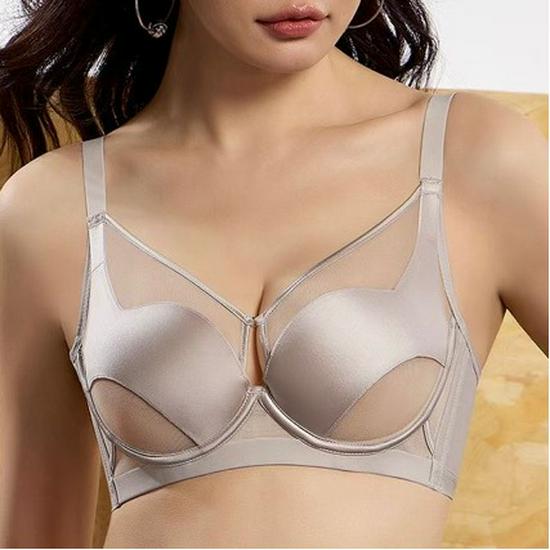 2026 Satin Seamless Breathable Mesh Lift Bra