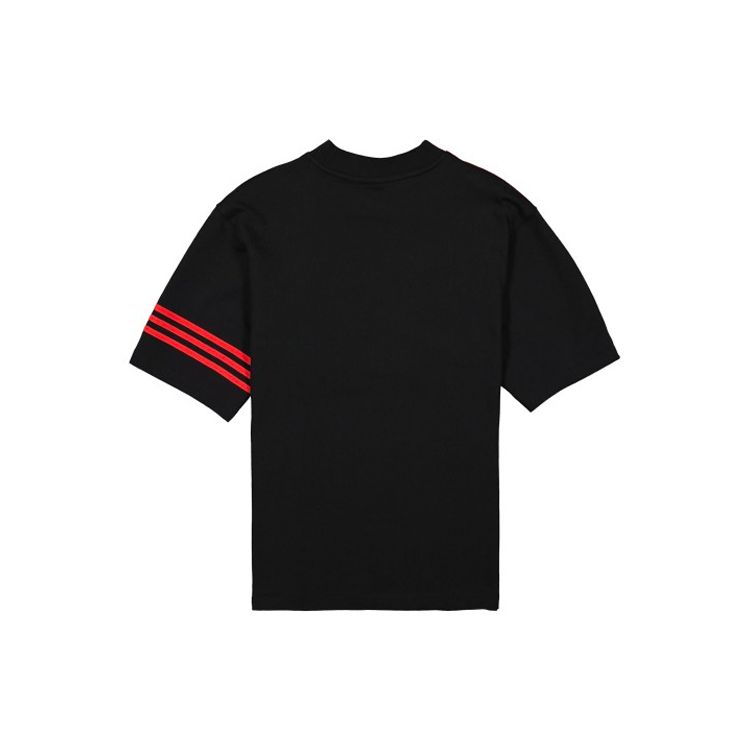 Adidas Originals Trefoil X 424 R.Y.V. Ribbed Collar Loose Short Sleeve Tee Men Tops Black FS6236