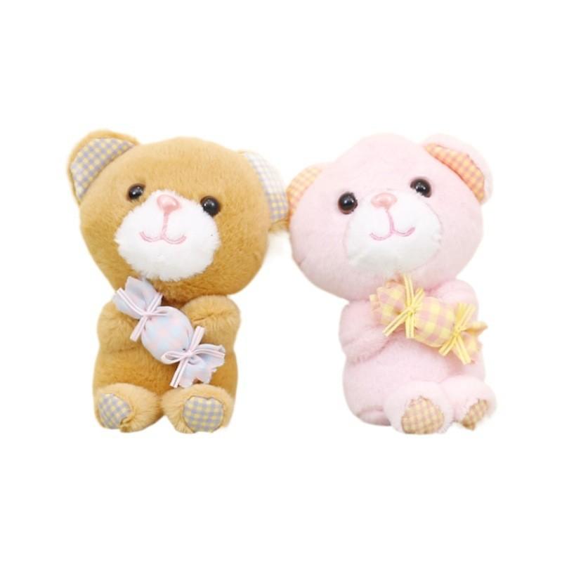 Adorable Candy Bear Plush Keychain With Soft Short Plush For Cute Bag Decoration