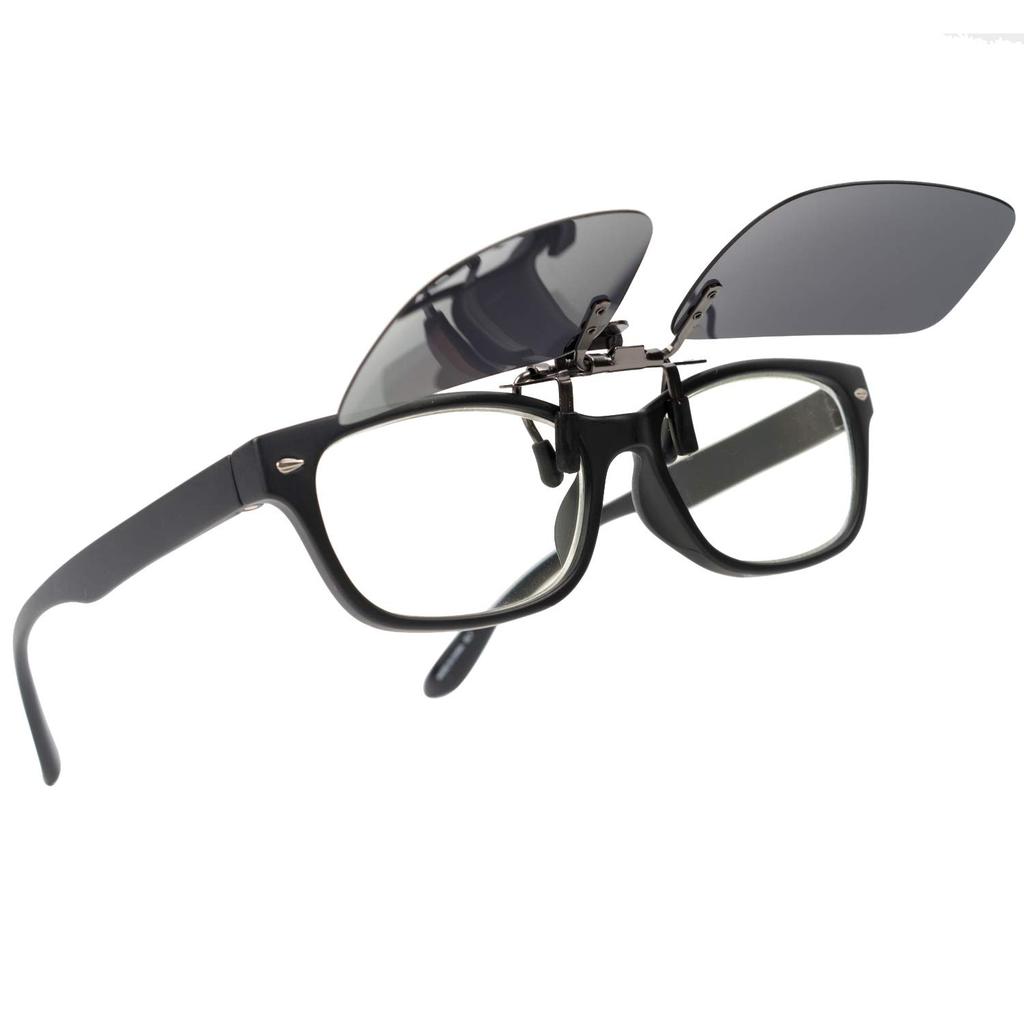 Captain Stag Polarized Black (CAPTAIN STAG) Men's Clip-on Sunglasses, Gray, CSC-001-1,