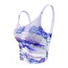Women's Ruched Print Yoga Sports Bra with Built-in Pads & Stylish Back Design