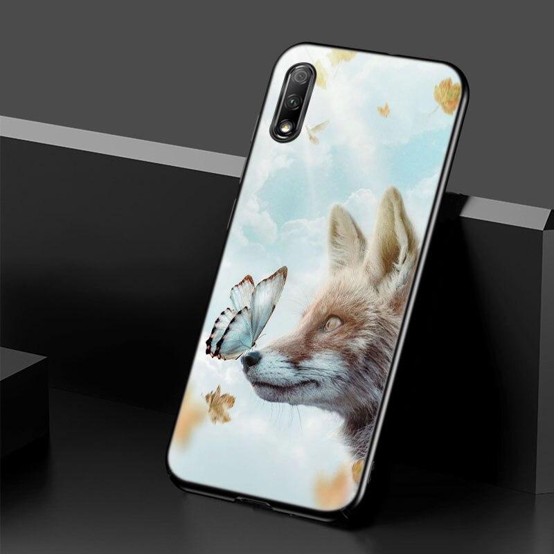 Cute Animal Fox Case For Huawei Honor 10X Lite 7A 8A 9X 20 Pro 7S 8C 8S 8X 9A 9C 10i 20i 30i 20E 20S 8 10 Lite Black Cover